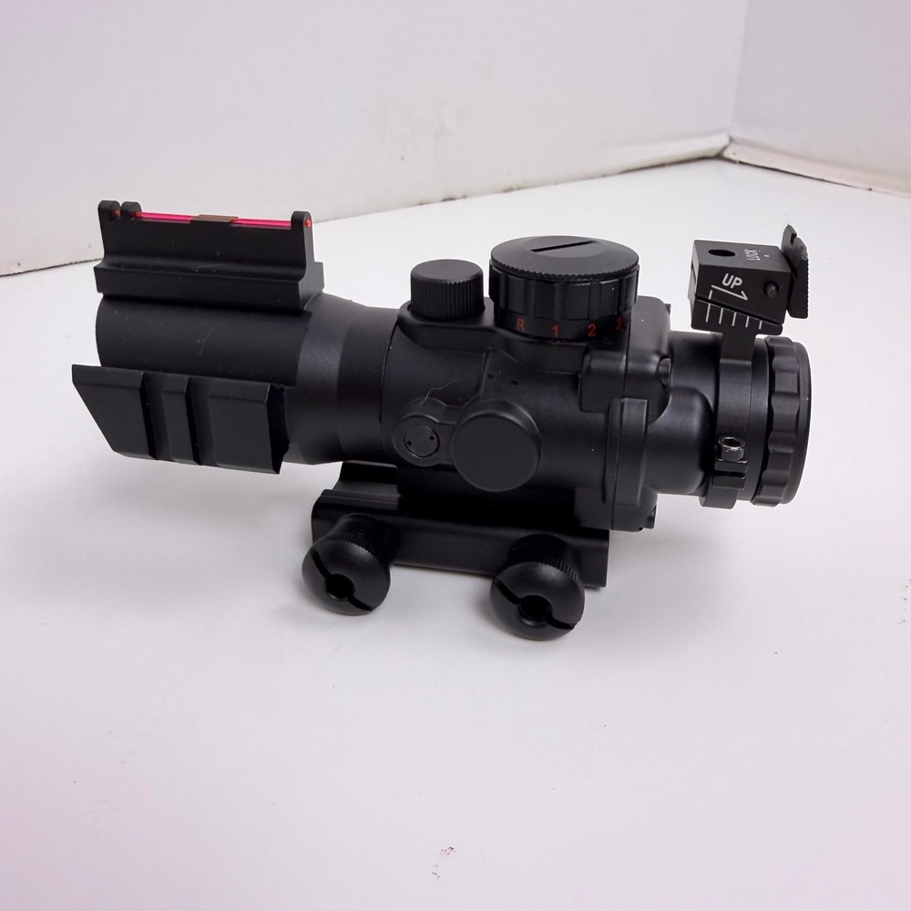AIM Sports 4x32 Prismatic Riflescope Fiber Optic Tri-Illuminated Mil-Dot Reticle